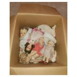 Box assorted antique Vintage dolls