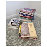 Assortment quilting, embroidery, sewing books