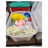 Tamor 33 gallon storage tote with assorted