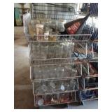 WIRE MESH ROLLING STORAGE CART AND ASSORTED