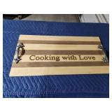 Custom engraved Cooking With Love serving tray