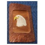 Custom engraved American bald eagle wood decor 1