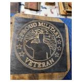 Custom engraved wood placard - Veteran 3