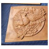 Custom engraved wood bird decor - turtle doves