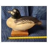 Carl Jennings hand carved wooden duck decoy -