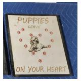 Custom engraved wood wall decor - Puppies...3