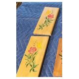 2 assorted custom engraved Red Rose Wood decor