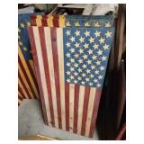 Custom-made wooden American flags, approx