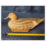 Hand carved high density cork pintail duck decoy