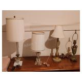 4 vintage decorative table lamps