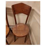 Antique vintage solid wood cane bottom chair