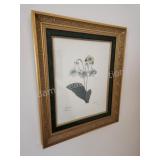 Vintage Langlois flower butterfly print