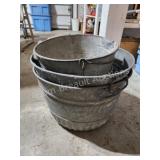 4 vintage galvanized tubs