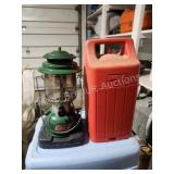 Vintage Coleman kerosene lantern with storage