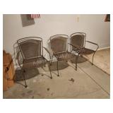 3 METAL MESH PATIO CHAIRS