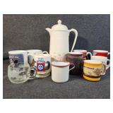 Pfaltzgraff Caraffe, Assorted Mugs