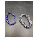 Blue Glass Beaded Bracelets