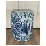 18" Blue & White Ceramic Garden Stool