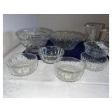 Crystal bowls, Etched Eagle Thick Glass Pitcher