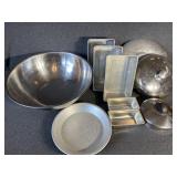 Lg Stainless Steel bowl, loaf pans and more