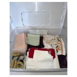 Tote of cloth dinner napkins