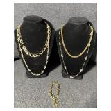 Golden and Pearl necklaces