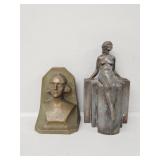 Art Deco Lady Bookend, Art Deco Nude Lady on