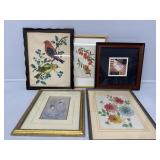 Edna Hibel art, Embroidered Floral, and others