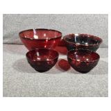 Ruby Red Bowls