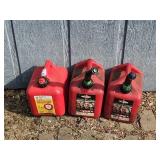 (3) Red Gas Cans