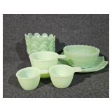 Fire King Jadeite Lotus Leaf Bowls, Jadeite