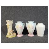 Hull Pottery Small Vases, Fawn and Tree Vase