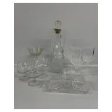 Cut Glass Wine Decanter, Cut glass goblets