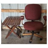 Swivel Office Chair, Small Wooden Side Table