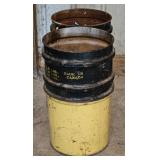 2 Small Metal Oil Barrels