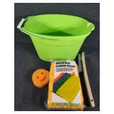 Bucket, Microfiber Cloths