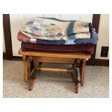 Glider Foot Stool with Lap Quilts