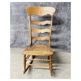 Wicker Seat Rocking Chair