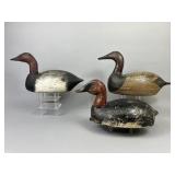 3 Canvasback Drake Duck Decoys