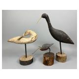 3 Wooden Shorebirds