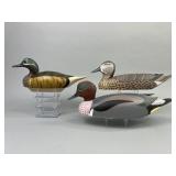 3 Green-Winged Teal Duck Decoys