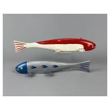 2 Willard Kahtaua Fish Spearing Decoys