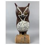 Folkart Hand Carved Owl