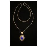 Sterling necklace with Lapis pendant