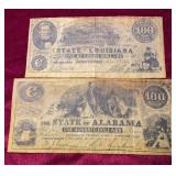Civil War State Currency , Alabama & Louisiana
