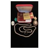 Majorica faux pearls and cameos