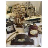 Wooden Sail Boat Models and Clocks,