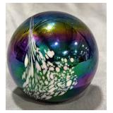Vtg Carnival Glass Paperweight