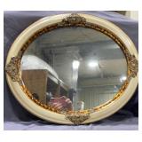 Oval Mirror with Decorative Frame