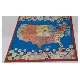 Vintage Game of the States Game Board